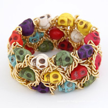 new products 2015 turquoise colorful north skull bracelet bangle